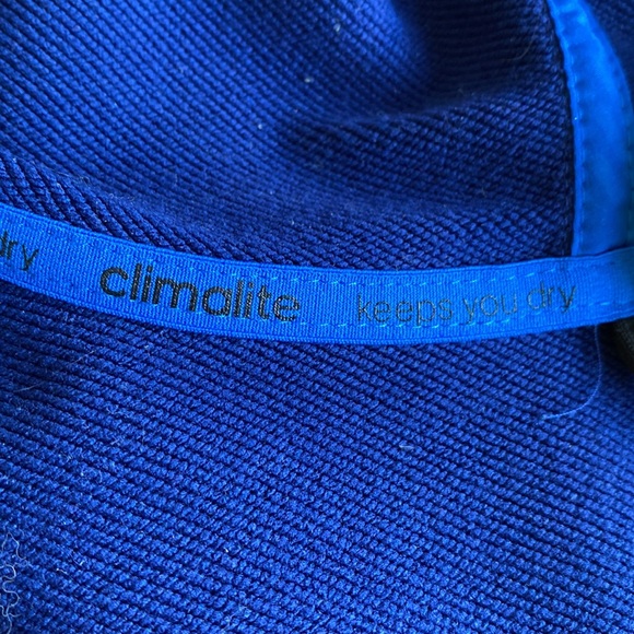 Adidas black and royal blue Climalite training jacket with hood. Girl’s Large. - Picture 13 of 15